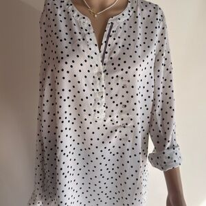 Tommy Hilfiger Black and White Polka Dot Blouse